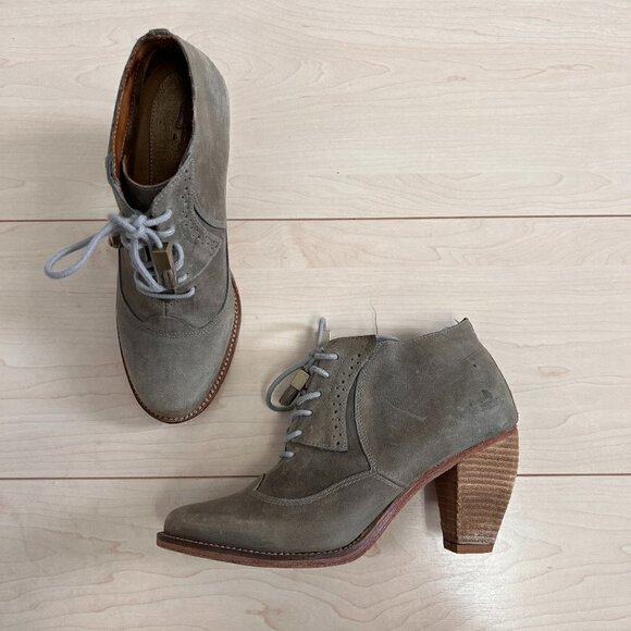 J Shoes Shoes - Anthropologie J Shoes Sidesaddle Lace Up Heeled Oxford Shoes Sz 37.5